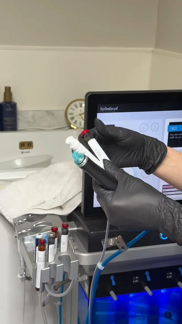 The Hydrafacial machine and serums being prepared